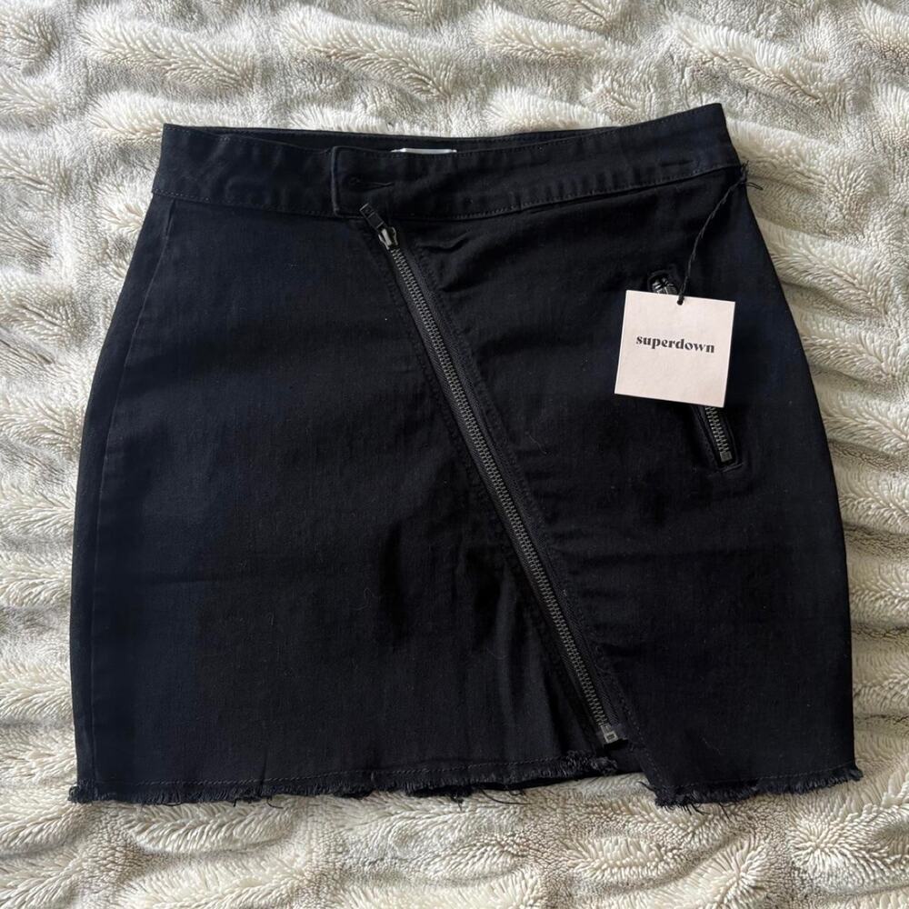 Nwt superdown black denim asymmetric